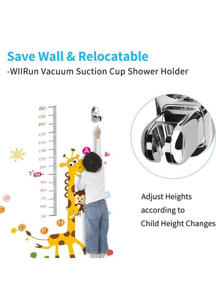 Icqurbt 2x 5 Mod Açısı Ayarlanabilir Duş Başlığı Tutucu, Süper Vakum Vantuz El Duş Braketi (Yurt Dışından)