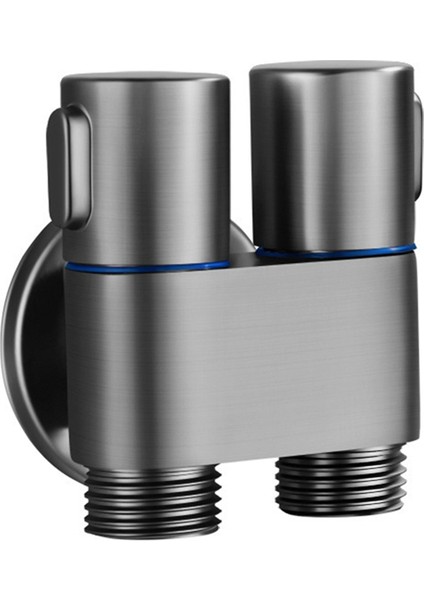 Parça 1 In 2 Out Yönlendirici Açı Vanası Kendi Kendini Temizleyen Çift Kontrol Banyo Sı (Koyu Gri) (Yurt Dışından)