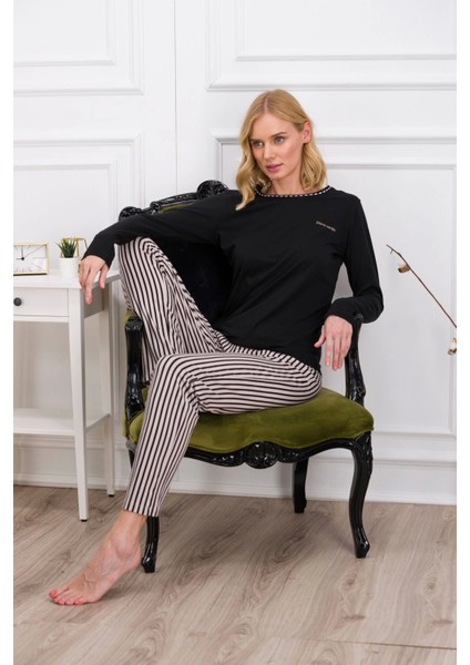 Pierre Cardin 8766-S Kadın Uzun Kol Pijama Takımı