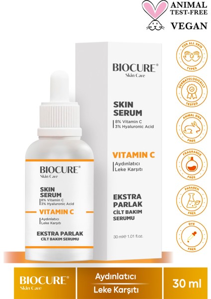 C Vitamini & Hyaluronik Asit Extra Parlak Aydınlatıcı Ve Leke Karşıtı Yüz Serumu 30 Ml