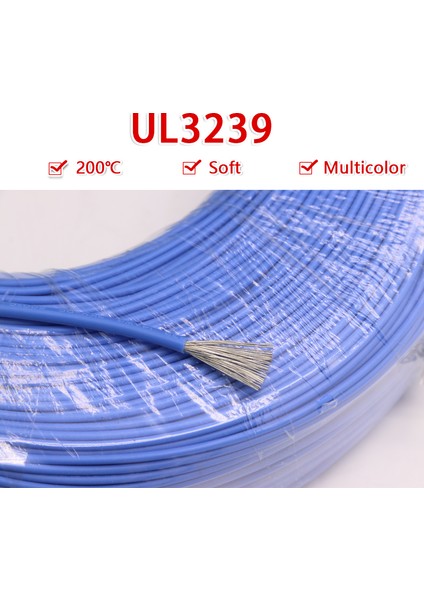 1/10 M 14/16/18/20/22/24/26/28/30AWG UL3239 3kv Esnek Yumuşak Silikon Tel Yalıtımlı Kalaylı Bakır Elektrik Kablosu 3000 V (Yurt Dışından)