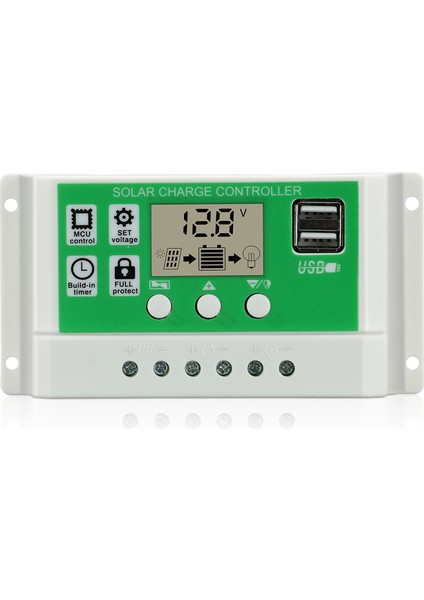 Güneş Enerjili Sokak Lambası Kontrol Cihazı Çift USB Çıkışı 12V/24V L-30A-LI (Yurt Dışından)