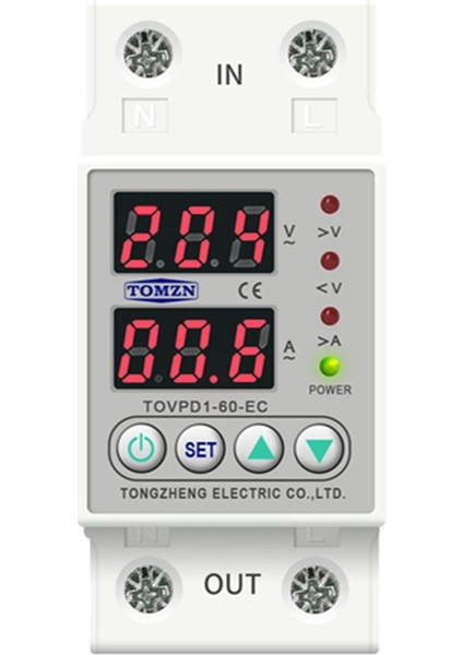 Din Raylı Çift Ekran Ayarlanabilir Aşırı Gerilim Akım ve Düşük Gerilim Koruyucu Cihaz Koruyucu Röle 220V 230V (Yurt Dışından)