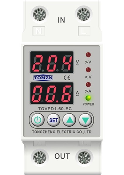 Din Raylı Çift Ekran Ayarlanabilir Aşırı Gerilim Akım ve Düşük Gerilim Koruyucu Cihaz Koruyucu Röle 220V 230V (Yurt Dışından) fiyatları