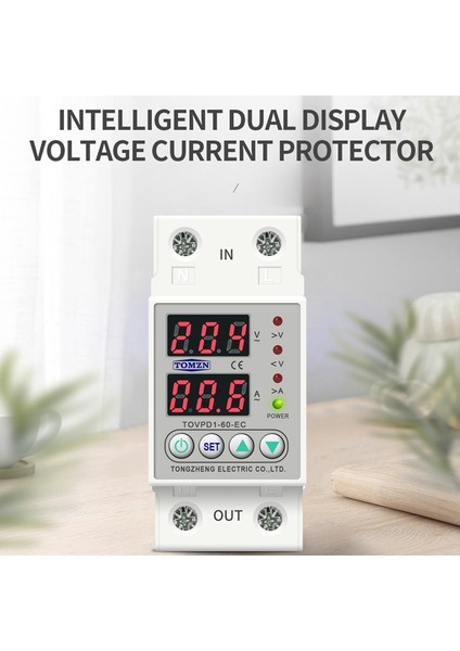 Din Raylı Çift Ekran Ayarlanabilir Aşırı Gerilim Akım ve Düşük Gerilim Koruyucu Cihaz Koruyucu Röle 220V 230V (Yurt Dışından) modelleri