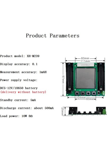 Adet LCD Ekran Test Cihazı ile XH-M239 18650 Lityum Kapasite Test Cihazı (Yurt Dışından) indirimleri