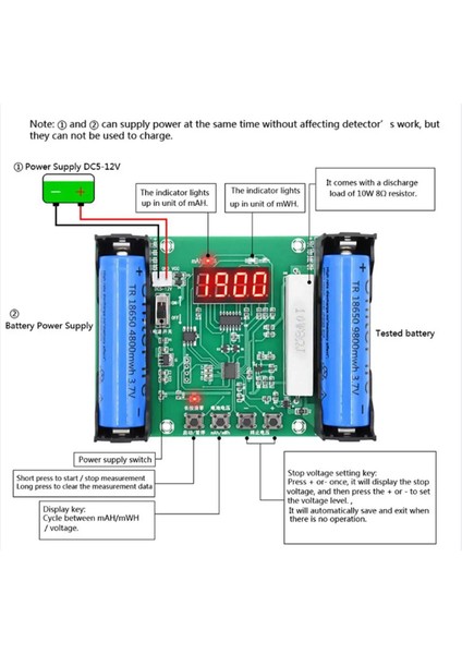 XH-M240 18650 Lityum Kapasite Test Cihazı Mah/mwh Gerçek Kapasite Test Cihazı Aksesuarları (Yurt Dışından)