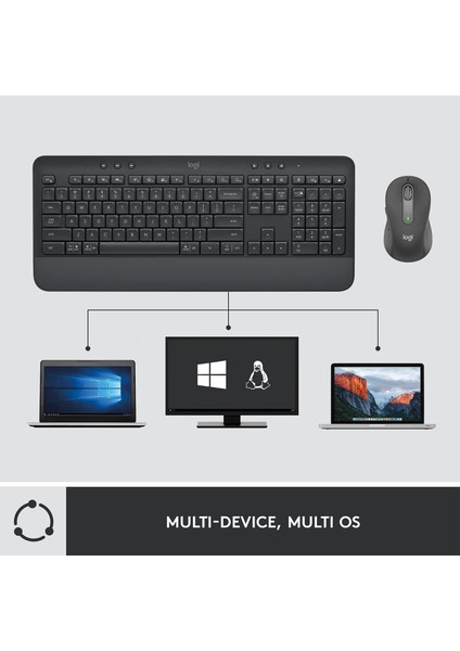 MK650 Bluetooth & WI-FI Kablosuz Klavye ve Mouse Seti Türkçe Q - Siyah