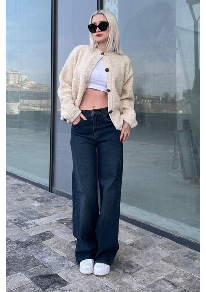 Koyu Mavi Straight Wide Kadın Jean MG2000 indirimleri