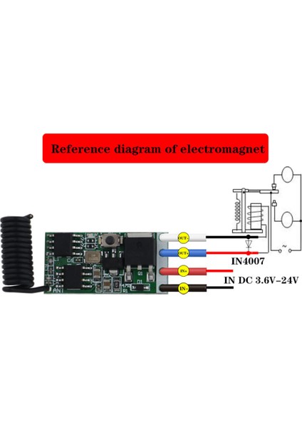 433MHZ Dc 3.6V-24V 1ch Mini Röle Kablosuz Rf Uzaktan Kumanda, Siyah (Yurt Dışından)