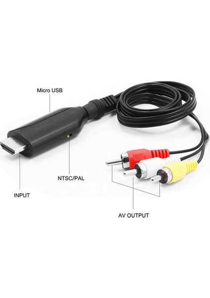 Wııstar Video Dönüştürücü HDMI - Rca Adaptörüyle Uyumlu Hd Video HDMI - Rca Av ile Uyumlu Cvbs L/r Video 1080P Destek Ntsc Pal (Yurt Dışından) modelleri