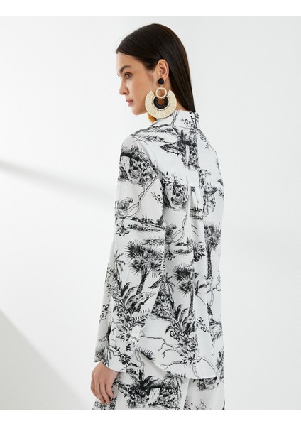 Uzun Kollu Gömlek Kapaklı Cepli Düğmeli Viskon fırsatları