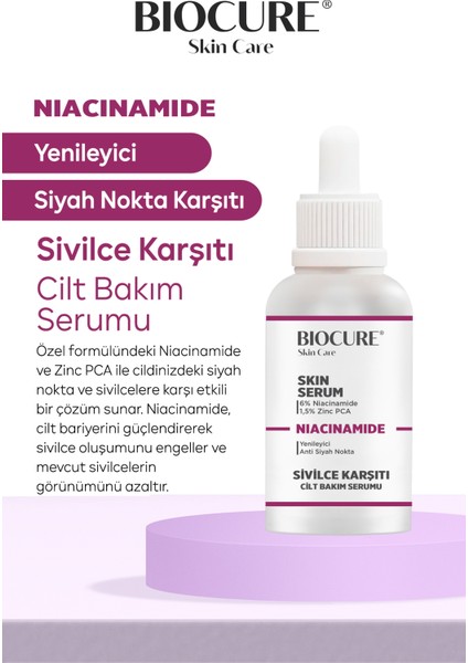 Niacinamide Cilt Bakım Serumu Sivilce Ve Siyah Nokta Karşıtı 30 Ml Niacinamide 6 +Zinc Pca 1,5