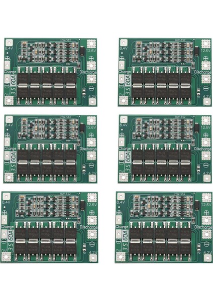 6x 3s 60A Bms Kartı 11.1V 12.6V 18650 Li-Ion Lityum Koruma Levhası Geliştirilmiş Versiyon (Yurt Dışından)