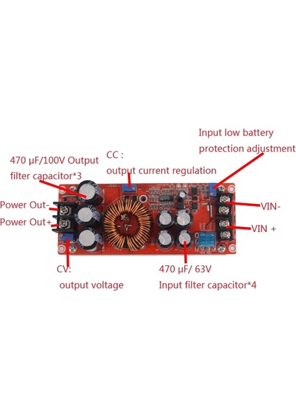 Adet Yüksek Araba Dc Dönüştürücü Boost Ayarlanabilir Gerilim Dönüştürücü 1200W 20A 8-60V Ila 12-83V (Yurt Dışından)