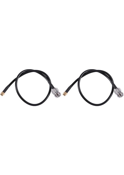 2x Rp-Sma Erkek - N Tipi Dişi Konnektör Kablosu Siyah 40CM (Yurt Dışından)