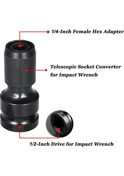 Adet 1/4 Inç Bit Soket Adaptörü, 1/2 Inç Kare Sürücü (1,3 Cm) - 1/4 Inç Altıgen Şaft (0,6 Cm) Hızlı Çıkarma (Yurt Dışından) modelleri