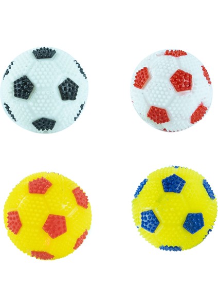 Oyuncak Top Işıklı Sesli Minik Toplar Oyun Topu Dörtlü Set 6 cm