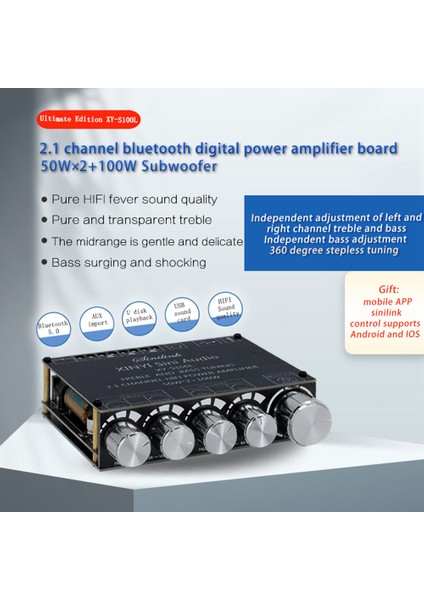 2X50W + 100W Subwoofer Bluetooth Amplifikatör Kurulu Ses Sınıfı D Ev Sineması Ses Stereo Ekolayzır Aux Amp XY-S100L (Yurt Dışından) fırsatları