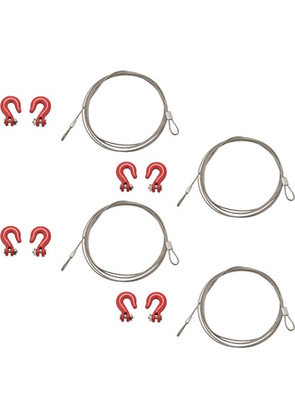 4x 1: 10 Rc Paletli Aksesuarları Metal Römork Tel Halat Çekme Halatı Kanca ile Rc Araba Için 1/10 D90 Eksenel SCX10 Kamyon Rc Araba (Yurt Dışından) fiyatları