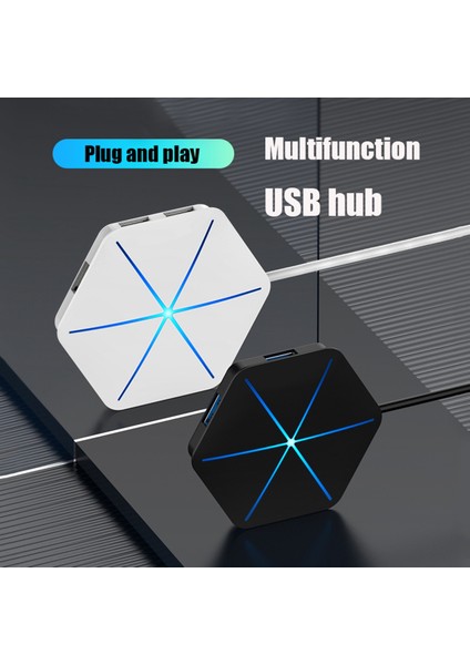 Adet Usb2.0 Hub Splitter ile Tf Sd Kart Okuyucu Otg Rgb Göstergesi Telefon Şarj Cihazı Bilgisayar Genişletici Altıgen Splitter (Yurt Dışından)