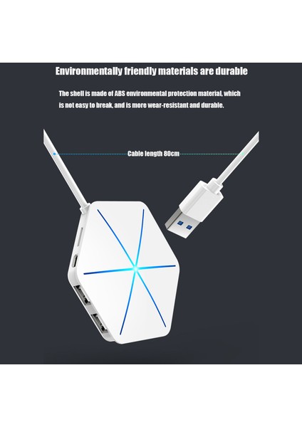 Adet Usb2.0 Hub Splitter ile Tf Sd Kart Okuyucu Otg Rgb Göstergesi Telefon Şarj Cihazı Bilgisayar Genişletici Altıgen Splitter (Yurt Dışından)