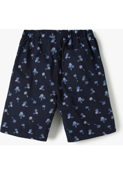 Chino Şort Cepli Palmiye Baskılı Pamuklu fiyatları