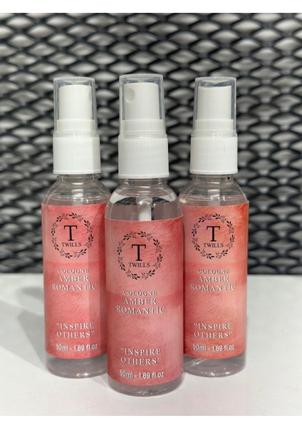 Kolonya Amber Romantik 3'lü Paket Unisex Koku 80 Derece Kolonya 50 ml
