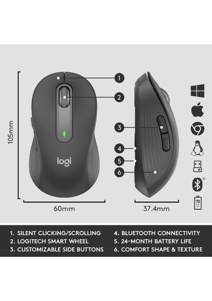 MK650 Bluetooth & WI-FI Kablosuz Klavye ve Mouse Seti Türkçe Q - Siyah