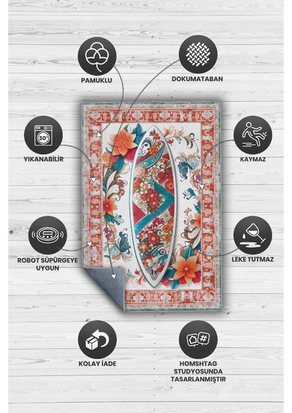 Sörf Tahtası Desenli Halı Kırmızı Siyah Renkli Halı Uzakdoğu Spor Hediyelik Halı Spor Sever Halı fırsatları