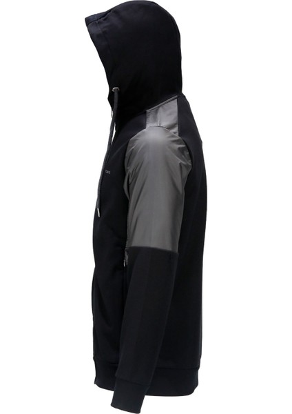 Erkek Standart Fit Fermuarlı Kapüşonlu Siyah Sweatshirt modelleri