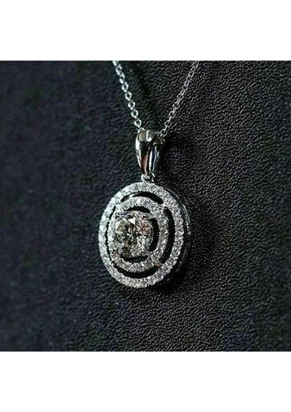 925 Ayar Gümüş Geometrik Zirkon Taşlı Kolye