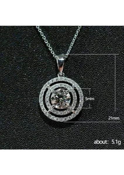 925 Ayar Gümüş Geometrik Zirkon Taşlı Kolye