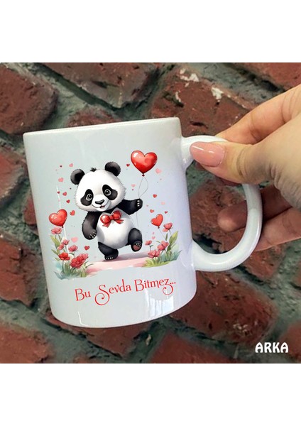 Size Özel Panda Bu Sevda Bitmez Seramik Baskılı Kupa Bardaklar fiyatları