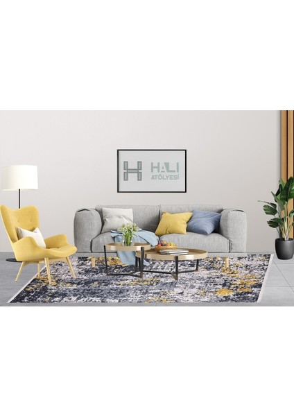 Modern Siyah Antrasit Dijital Baskı Yıkanabilir Hipoalerjenik Kaymaz Taban Halı Yolluk fırsatları