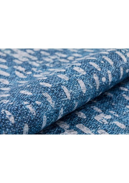 Modern Mavi Dijital Baskı Yıkanabilir Hipoalerjenik Kaymaz Taban Halı Yolluk modelleri