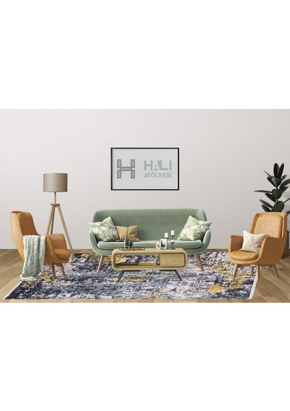 Modern Siyah Antrasit Dijital Baskı Yıkanabilir Hipoalerjenik Kaymaz Taban Halı Yolluk indirimleri