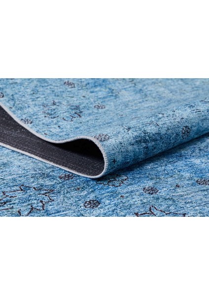 Modern Mavi Dijital Baskı Yıkanabilir Hipoalerjenik Kaymaz Taban Halı Yolluk modelleri