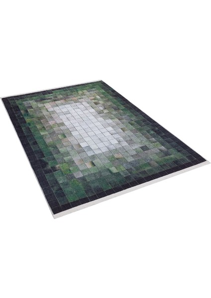 Modern Yeşil Dijital Baskı Yıkanabilir Hipoalerjenik Kaymaz Taban Halı Yolluk fiyatları