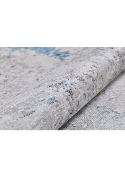 Modern Gri Mavi Desen Dijital Baskı Yıkanabilir Hipoalerjenik Kaymaz Taban Halı Yolluk modelleri