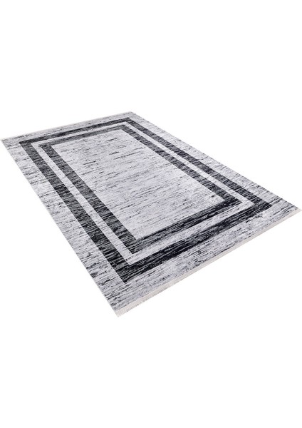 Modern Gri Çerçeveli Dijital Baskı Yıkanabilir Hipoalerjenik Kaymaz Taban Halı Yolluk fiyatları