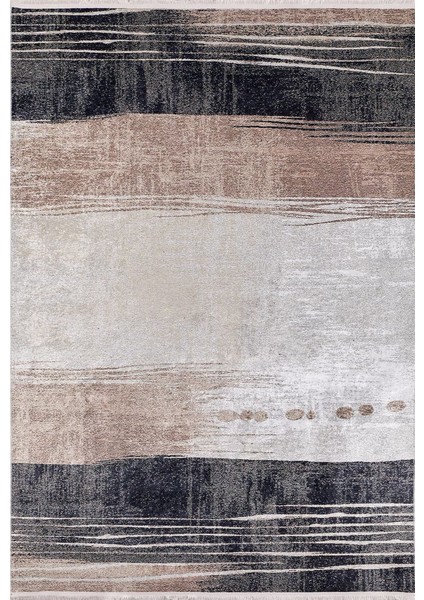 Modern Kahverengi Dijital Baskı Yıkanabilir Hipoalerjenik Kaymaz Taban Halı Yolluk