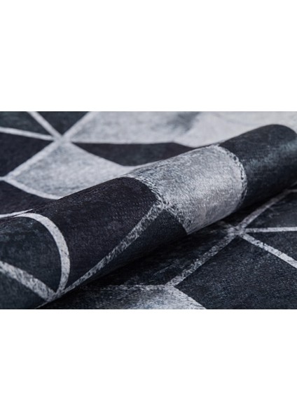 Modern Gri Dijital Baskı Yıkanabilir Hipoalerjenik Kaymaz Taban Halı Yolluk modelleri