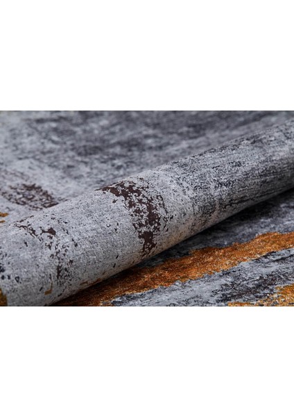 Modern Gri Geometrik Dijital Baskı Yıkanabilir Hipoalerjenik Kaymaz Taban Halı Yolluk modelleri