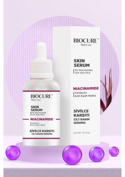 Niacinamide Cilt Bakım Serumu Sivilce Ve Siyah Nokta Karşıtı 30 Ml Niacinamide 6 +Zinc Pca 1,5