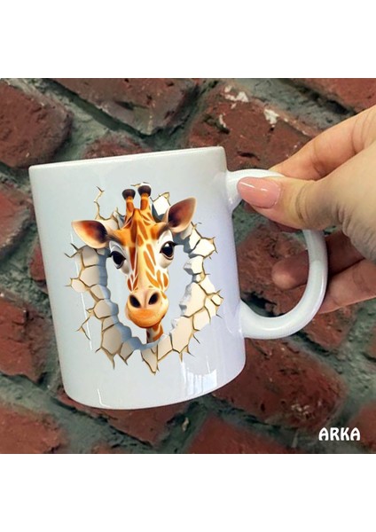Size Özel Zürafa Seramik Baskılı Kupa Bardaklar
