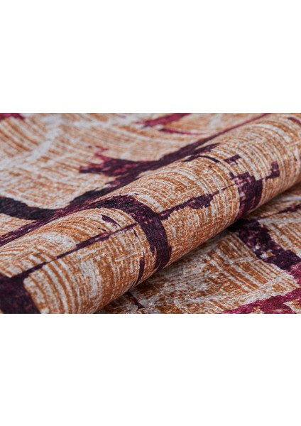 Modern Turuncu Dijital Baskı Yıkanabilir Hipoalerjenik Kaymaz Taban Halı Yolluk modelleri