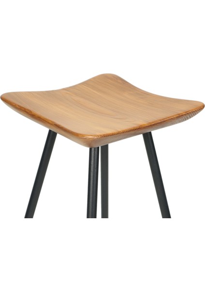 Tabure Bar Taburesi Kavisli Kare Oturma Yeri Bar Taburesi Ahşap Demir Ayaklı Ahşap Topuzlu Modern Rahat Woodstoneart modelleri