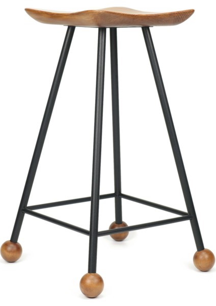 Tabure Bar Taburesi Kavisli Kare Oturma Yeri Bar Taburesi Ahşap Demir Ayaklı Ahşap Topuzlu Modern Rahat Woodstoneart indirimleri