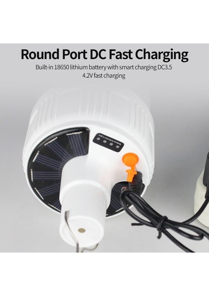 LED Güneş Paneli Ampul Çadır Yard Bahçe Acil Durum Lambası Taşınabilir Kamp Açık Güneş Lambası 5 Seviyeli Ayar (Yurt Dışından)